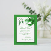 4x5 Carte de remerciements PLAT Sweet 16 Green Par (Debout devant)