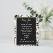 4x5 Carte de remerciements PLAT Toile Florale (Debout devant)