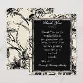 4x5 Carte de remerciements PLAT Toile Florale (Devant / Derrière)