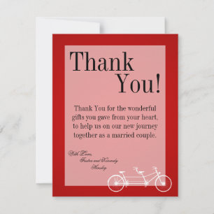 4x5 Carte de remerciements PLAT Whimsical Red Doub