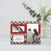 4x5 Enregistrer la carte de date - Black Damask & (Debout devant)
