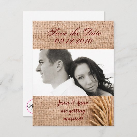 4x5 Enregistrer la carte de date Blé sur le compto (Devant / Derrière)