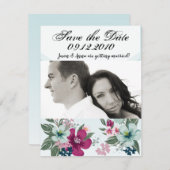 4x5 Enregistrer la carte de date Fleur tropicale s (Devant / Derrière)