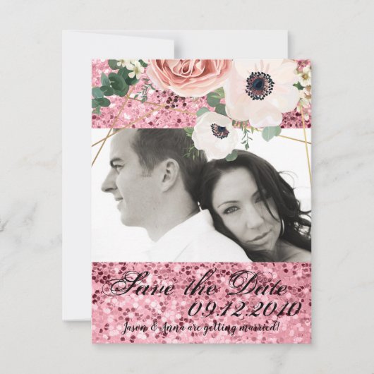 4x5 Enregistrer la carte de date Géométrique Garde (Devant)