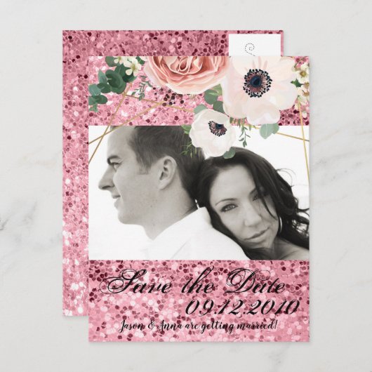 4x5 Enregistrer la carte de date Géométrique Garde (Devant / Derrière)