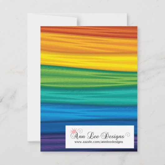 4x5 Enregistrer la carte de date lgbtq rainbow fla (Dos)