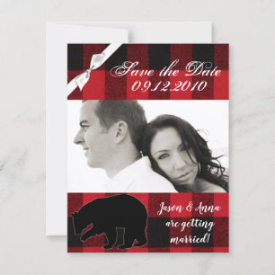 4x5 Enregistrer la carte de date Red Buffalo Plaid