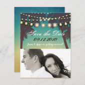 4x5 Enregistrer la date Carte Beach Sunset Palm Tr (Devant / Derrière)