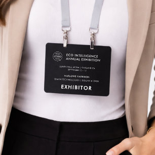4x5 Event Badge Exposantenpas Zwarte Badges