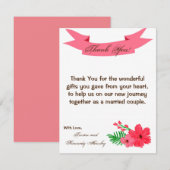 4x5 FLAT Bedankkaart Lente Hibiscus Bloem (Voorkant / Achterkant)