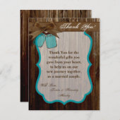 4x5 FLAT Bedankkaart Mason Jar Initialen Rustiek (Voorkant / Achterkant)