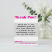 4x5 FLAT Bedankkaart Modern Neon Streep Roze (Staand voorkant)