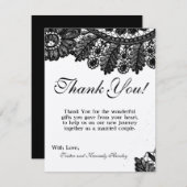 4x5 FLAT Bedankkaart  Zwart Kant Doilies (Voorkant / Achterkant)