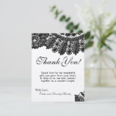 4x5 FLAT Bedankkaart  Zwart Kant Doilies (Staand voorkant)