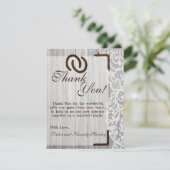 4x5 FLAT Bedankt Card Hoefijzers op Houten Kant (Staand voorkant)