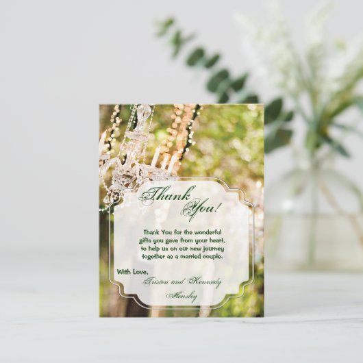 4x5 FLAT Bedankt Card Kroonluchter in Oak Tree Chi (Staand voorkant)