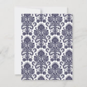 4x5 FLAT Bedankt Card Navy Blue Damask Lace (Achterkant)