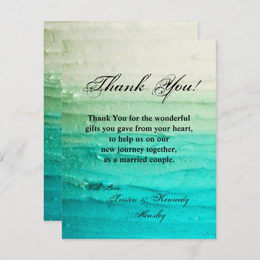 4x5 FLAT Bedankt Card Ombre Blue Frosting (Voorkant / Achterkant)