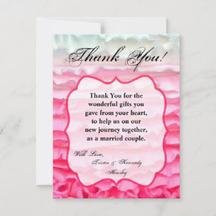 4x5 FLAT Bedankt Card Ombre Stripe Pink Frosting