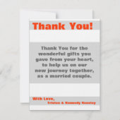 4x5 FLAT Bedankt Kaart Modern Neon Stripe Sinaasap (Voorkant)