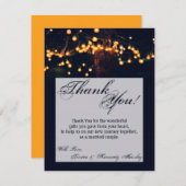 4x5 FLAT Bedankt Kaart Oak Tree String Lights Nig (Voorkant / Achterkant)