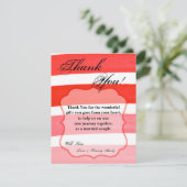 4x5 FLAT Bedankt kaart Ombre Stripe Red Line (Staand voorkant)