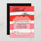 4x5 FLAT Bedankt kaart Ombre Stripe Red Line (Voorkant / Achterkant)