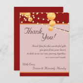 4x5 FLAT Bedankt Kaart Papieren Lantaarns op Rood (Voorkant / Achterkant)