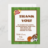 4x5 FLAT Carte de remerciements All-Star Green (Devant / Derrière)