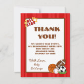 4x5 FLAT Carte de remerciements All-Star Rouge (Devant)