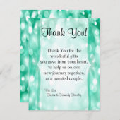 4x5 FLAT Carte de remerciements Glitz Turquoise (Devant / Derrière)