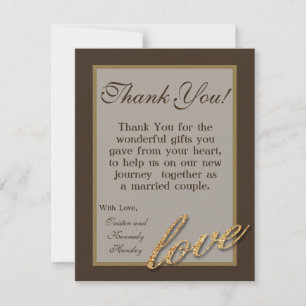 4x5 FLAT Carte de remerciements Gold Foil Parties