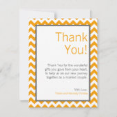 4x5 FLAT Carte de remerciements gris-jaune Chevron (Devant)