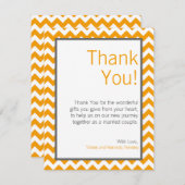 4x5 FLAT Carte de remerciements gris-jaune Chevron (Devant / Derrière)