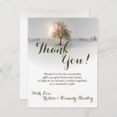 4x5 FLAT Carte de remerciements hiver Sunset Tree  (Devant / Derrière)