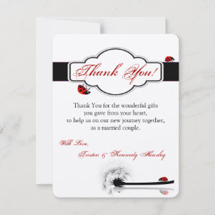 4x5 FLAT Carte de remerciements Lady Bug Dandilion