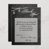 4x5 FLAT Carte de remerciements Mason Jar Lumières (Devant / Derrière)