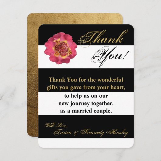 4x5 FLAT Carte de remerciements moderne bande noir (Devant / Derrière)