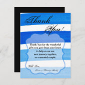 4x5 FLAT Carte de remerciements Ombre Bleu Fad (Devant / Derrière)
