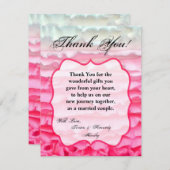 4x5 FLAT Carte de remerciements Ombre Gravure rose (Devant / Derrière)