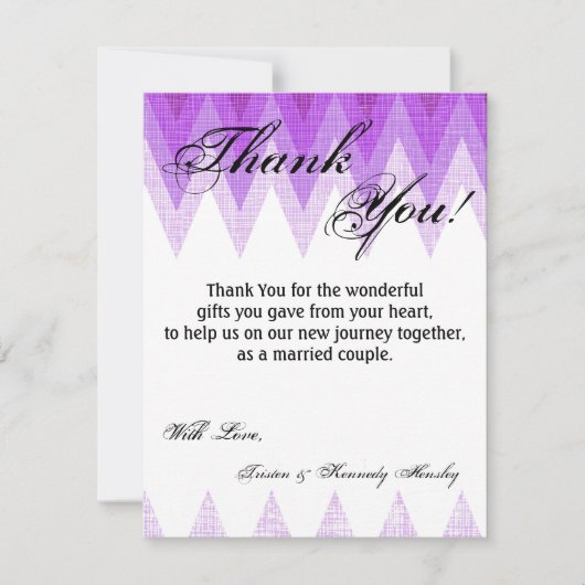 4x5 FLAT Carte de remerciements Ombre Purple Chevr (Devant)