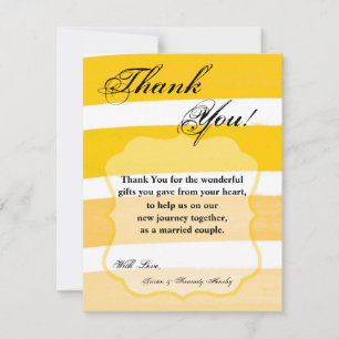4x5 FLAT Carte de remerciements Ombre Stripe jaune
