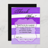 4x5 FLAT Carte de remerciements Ombre Stripe Purpl (Devant / Derrière)