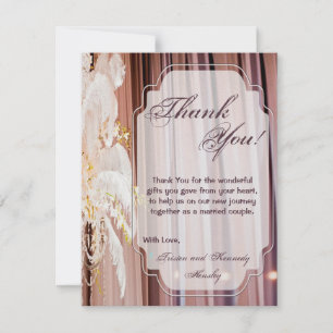 4x5 FLAT Carte de remerciements Plumes Centre Pièc