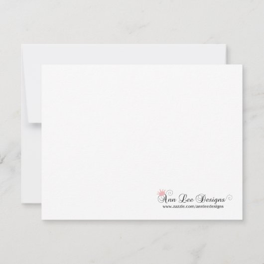 4x5 FLAT Carte de remerciements rose Naut Voile ba (Dos)