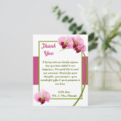 4x5 FLAT Carte de remerciements rose orchidée Long (Debout devant)