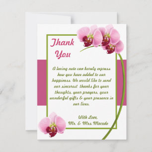 4x5 FLAT Carte de remerciements rose orchidée Long