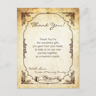 4x5 FLAT Carte de remerciements Vintage Ceremony E