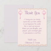 4x5 FLAT Carte de remerciements violet Lanterne/Fl (Devant / Derrière)