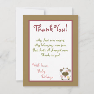 4x5 FLAT Cartes de remerciements Abbys Ferme Rose